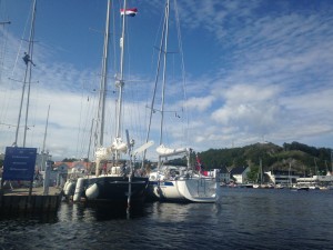 Beautiful Mandal, Lucipara2 moored next to “Puffin” – Leif & Marit’s boat