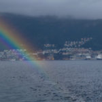 Leaving Bergen with a rainbow