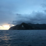 Approaching Portofino lighthouse at dusk