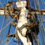 Trainees in the mast