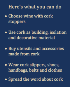 Here's what you can do to stimulate cork as a sustainable solution