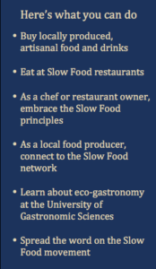Here's what you can do Slow Food