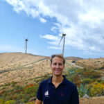 Floris at the wind turbines on El Hierro