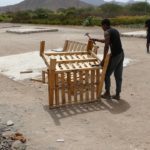 Former wood pallets are turned into furniture