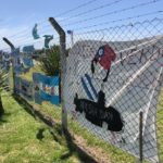 Navy base fence turned into a memorial in Mar del Plata