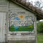 The water and nutrients cycles explained on the eco-toilet's wall