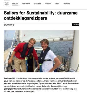 Tekstwerf about Sailors for Sustainability