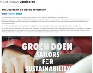 Vandebron about Sailors for Sustainability Groen Doen
