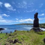 A moai overlooking our anchorage