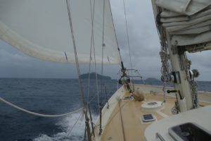 Arriving at the Gambier archipelago