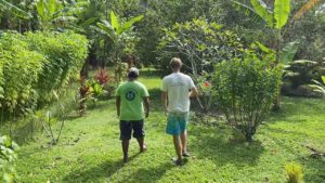 Hervé shows us the garden