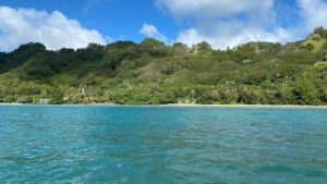 On our way to the Tuihani family's beautiful property on Taravai