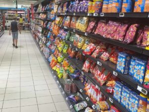 The imported crisps selection
