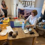 Simone leads a workshop to make your own felt wool slippers