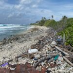 Plastic waste as far as the eye can see on Cocos Keeling's outer reef