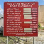 Roads will close when millions of red crabs start migrating