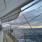 Sailing downwind on a beam reach course