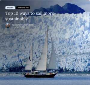 Sailors for Sustainability at NoForeignLand with Top 10 ways to sail more sustainably