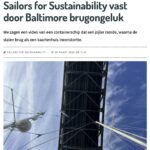 Sailors for Sustainability sailing under the Francis Scott Key Bridge in Baltimore